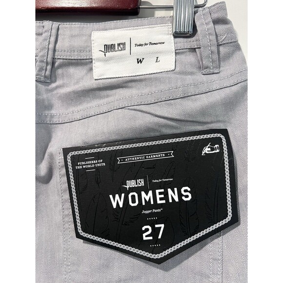 Publish Pants Women Size 27 Light Grey Cotton Straight Leg Mid Rise Relaxed - Picture 9 of 10